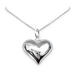 Large Sterling Silver Heart Necklac