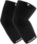 GORNATION Elbow Compression Sleeves, Forearm Compression Sleeves, 2x Arms Sleeves for Fitness, Weightlifting, Bodybuilding, Calisthenics, & Sports, Elbow Braces for Men & Women - 1 Pair, Black, M