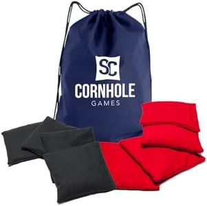 Weather Resistant Cornhole Bags (Set of 8) by SC Cornhole (Black/Grey)