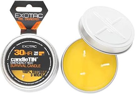 EXOTAC - candleTIN Large Slow Burn Beeswax Wax Survival Candle for Emergency Kits, Camping, Hiking, or Essential Supplies