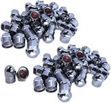 Muzzys -Set of 100- Premium Chrome Valve Stem Caps, Tire Rim Wheel Nuts, TPMS Safe, Chromies, Universal Fit: Car, Truck, Bike, Corrosion Proof