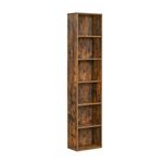 VASAGLE Bookcase, Bookshelf with 6 Shelves, for Living Room, Study, Office, Bedroom, Industrial Style, 24 x 40 x 178.5 cm, Rustic Brown LBC167K01