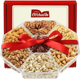 Nuts Gift Basket - Delicious Mixed Cravings Gourmet Collection Features 7 Sectional Platter with Freshly Roasted Nuts - Gift Baskets.