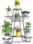 MetalTouch Attractive 7 Tier Plant Stand Floral Corner Shelf Metal Flower Pot Rack Stair-Step Style Display Ladder for Garden Balcony Indoor Outdoor(63 X 28 X 102 cm)