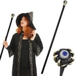 Voodoo Skeleton Hand Eyeball Wizard Staff Witch Stick Cosplay Adult Costume Prop, One Size