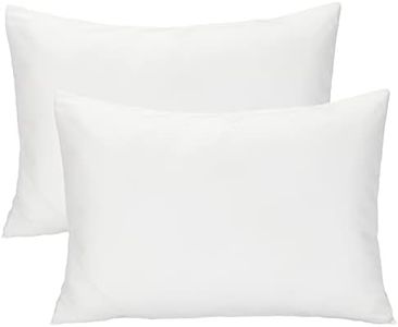 2Pack Baby Kids Pillowcases, Cotton Toddler Cushion Cover Travel Pillow Case Cover Soft Breathable Envelope Style for Boys Girls Bedding Toddler Cot 49 x 36cm Machine Washable (White)