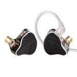 Kinboofi Bass Wired Headphone,CCZ BC04 Custom High-Frequency BA IEM Headphone, Stereo Sound IEM Earbuds Earphone with Oxygen-Free Copper Silver-Plated Cable for Musician System (No MIC, BC04-Black)…