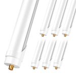 ELEKICO 8FT Led Shop Light, Super Bright Double Row 72W 5000K 9000LM T8 T10 T12 LED Tube Lights, Single Pin FA8 Base 8 Foot Led Light, 8 Foot LED Bulbs to Replace Fluorescent Light Bulbs 6 Pack