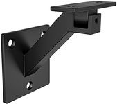 AMSOOM Adjustable Handrail Bracket Stair Bracket Wall Mounted DIY Simple Installation Steel Metal Handrail Support Stair Accessories Square Handrail Hardware.(Black,4 Pack)