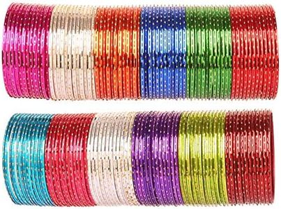 Touchstone "Colorful Bangle Collection Indian Bollywood Alloy Metal Multi Purpose Pretty Rich Look Textured Colors of Life Designer Jewelry Bangle Bracelets Combo of 12 Colors for Women