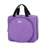 LoDrid Embroidery Project Bag, Square Embroidery Supplies Storage Tote Bag for Embroidery Kits and Cross Stitch Kits Tools, Portable Craft Carry Case with Multiple Pockets, Purple (Bag Only)