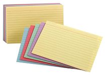 Oxford Color Ruled Index Cards - 5" x 8", Assorted Colors, 100 Cards per Pack