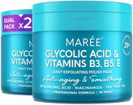 MAREE Glycolic Acid Pads 2 PACK - Toner Pads for Face Cleansing - Tea Tree Oil, Salicylic Acid & Vitamins E, B3, B5