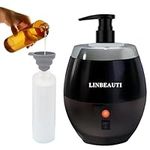 LINBEAUTI Massage Oil Heater with an Oil Bottle Dispenser for Heating Liquids Such as Essential Oils, lotions and Shower gels for Home, Professional Salons, spa Massage (Black)