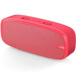 LENRUE Bluetooth Speaker, Wireless Portable Speaker with Loud Stereo Sound, Rich Bass, 12-Hour Playtime, Built-in Mic. Perfect for iPhone, Samsung and More (Red)