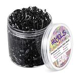 Hoyols 1500 Black Elastic Hair Ties Rubber Bands Mini Polyband Soft Ponytail Holder for Kids Baby Girls Pack