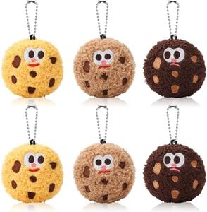 HyDren 6 Pcs Mini Cookie Plush Keychains Bulk 2.56 Inch Stuffed Food Plushies Cute Keychain Gifts for Birthday Tea Party Favors Baby Shower Goodie Bags Stuffers Backpack Hanging