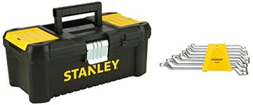 Stanley 70-394E Matte Finish Shallow Offset BI HXRing Spanner Set (Pack of 8) STST1-75515 12.5-Inches Essential Tool Box with Metal Latch