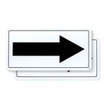 Black Arrow Sign Aluminium 30 x 15 cm Self-Adhesive Reflective Metal Safety Directional Sign Waterproof for Outdoor 2 Pack