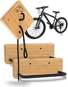 PARAX Fahrradhalter - Wandhalterung für Fahrrad - Indoor Fahrrad Aufbewahrung - für MTB, E-Bike, Damenrad, Rennrad, Gravel Bike - bis 35 kg - aus Holz - Premium