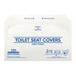 Rockland Guard Toilet Seat Covers for Bathroom, Public Restrooms | 250 Toilet Seat Cover Half-fold, Biodegradable & Flushable