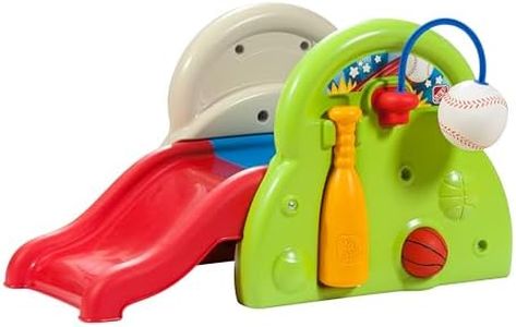 Step2 Sports-Tastic Activity Center, Toddler Sports Playset, Indoor/Outdoor Slide, Play Gym Includes Bat & Balls, Made of Durable Plastic, For Toddlers 1+ Years Old