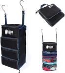 Pack Gear Hanging Carry-On Organizer - Our Standard Hanging Luggage Organizer Fits Any Carry On - Our Hanging Packing Cubes For Travel Use Mesh Windows to Make Finding Clothes Easy (Black, S)