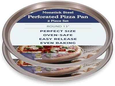 Ultra Cuisine Perforated Pizza Pan with Holes Nonstick Pizza Pan for Oven - Round Pizza Pans - Large Pizza Pan with Holes - Pizza Baking Pan Pizza Pan for Oven - Carbon Pizza Metal Pan 13in (2-pk)