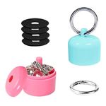 Generic BBBin Traveling Ring Case - 2Pcs Portable Waterproof Jewelry Holder with Keychain - Sports Storage Box for Women - Ideal Gift for Travelers (Blue and pink)