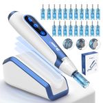 A11 Professional Wireless Microneedling Pen and Derma Pen 20 Replacement Cartridges Adjustable Micro Needling Derma Machine with Induction Base for Skin Care A11KIT-UK