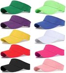 10 Pcs Kids Sun Visor Hats Boys Girls Athletic Sports Visor Adjustable UV Protection Beach Visor Fit 6 to12 Years Old, 10pack-multicolor