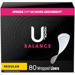 U by Kotex Curves Regular Liners, Unscented, 80 Count