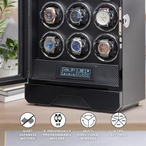 Barrington Automatic Watch Winder for 9 Watches – Quiet Motor