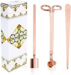 TIE-DailyNec Candle Wick Trimmer, Candle Snuffer and Wick Dipper, 3 in 1 Stainless Steel Candle Accessory Set with Gift Package for Candle Lovers (Gold)