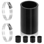 Swpeet 3Pcs 2 Inch - 51mm 4-Ply Reinforced Straight Silicone Hose with 46-70mm 304 Stainless Steel T Bolt Hose Clamp Kit, Automotive Pure Silicone Hose for Turbo Intake Intercooler