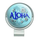 Aloha Hawaii Greetings Hibiscus Flower Golf Hat Clip with Magnetic Ball Marker