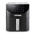 Vitinni 6L Air Fryer, Spacious Square Basket, Digital Air Fryer Oven with LED Interface, 10 Pre-sets, Large Air Fryer for Family, 60 Minute Timer, Reaches Temperatures up to 200 Degree Celsius (6L)