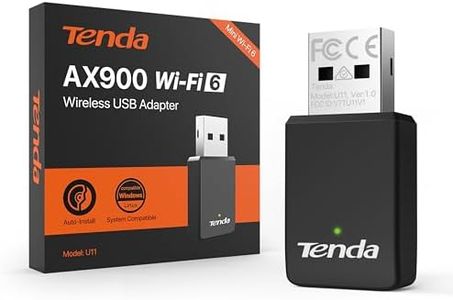 Tenda AX900 WiFi 6 USB Adapter - Dual-Band 600Mbps 5GHz/ 286Mbps 2.4GHz, Mini USB WiFi 6 Adapter for Desktop PC Laptop, Wireles WiFi Adapter for Windows 11/10/7(U11)