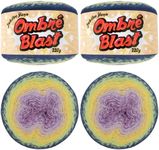 JubileeYarn Ombré Blast Yarn - Baby Weight Cotton - 220g/cake - Doomsday Machine - 2 Cakes