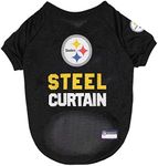 NFL Pittsburgh Steelers Raglan Jersey Steel Curtain - Large. Cutest Football Jersey for Dogs & Cats