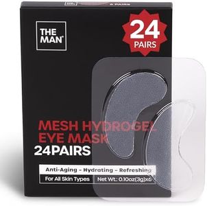 The Man Mesh Hydrogel Under Eye Patches for Men - Cooling, Hydrating & Firming Eye Masks for Dark Circles & Puffiness - Men's Anti-Aging Patches with Hyaluronic Acid, Collagen & Vitamin E. (24 Pairs)