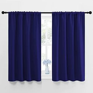 NICETOWN Royal Navy Blue Curtains Blackout Draperies - Home Fashion Thermal Insulated Solid Drape Panels for Kid's Room, Privacy Window Dressing (1 Pair, 42-Inch x 45-Inch)