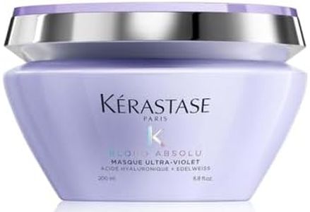 Kérastase Blond Absolu, Anti-Brass Purple Hair Mask, For Lightened & Highlighted Cool Blonde Hair, With Hyaluronic Acid & Edelweiss Flower, Masque Ultra Violet, 200ml