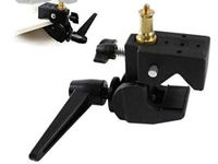 VTS Multipurpose Super Clamp, Pole Holder with Stud for Mounting Strobe Camera LED Video Lights and Accessories(Multicolour)