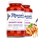 Keto Chianti Wine Pasta Sauce by Yo Mama's Foods - Pack of (2) - No Sugar Added, Low Carb, Low Sodium, Gluten Free, Paleo Friendly, and Made with Whole, Non-GMO Tomatoes