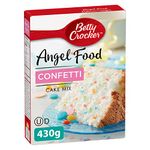 BETTY CROCKER - CAKE MIX - Confetti Flavour Angel Food Cake Mix, 430 Grams Package, Baking Mix, Just Add Water, Tastes Like Homemade, Easy To Bake