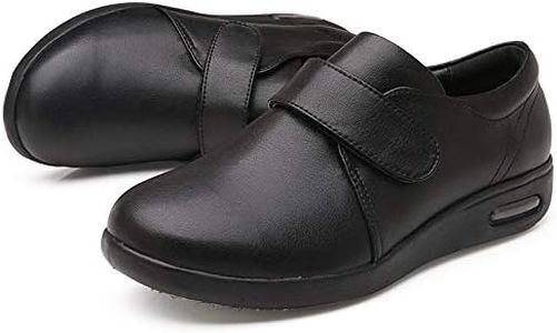 Nwarmsouth Zapatos Transpirables para diabéticos,Zapatos de pie valgus, Zapatos diabéticos ajustables-45_Black,Zapatos ortopédicos Ajustables