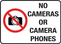 No Cameras Or Camera Phones Sign Outdoor Signs Aluminum 12X8 Inch Uv Ink Printed For House And Business