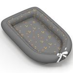 Cherilo Baby Sleeping Bag, Cotton Bedding Set for Infants and New Born Baby Carry Nest, Portable Bassinet Sleeping Pod for Bed, Diwali Gifts, Age 0+ Months, (Grey Leaf)