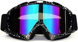 ADCGank Motorcycle Goggles Dirt Bike Motocross ATV Goggles Off Road Goggles Ski Goggles Fit Over Glasses for Man Women Youth Adult Black White